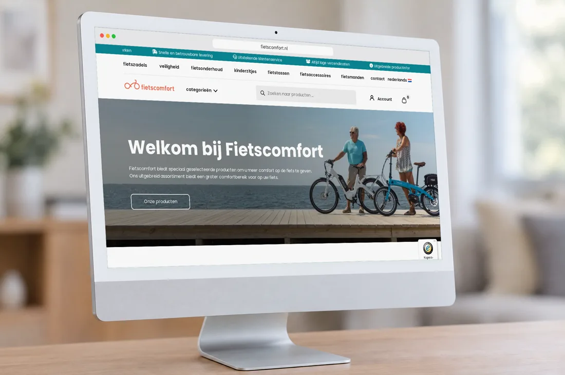 De homepage van Fietscomfort